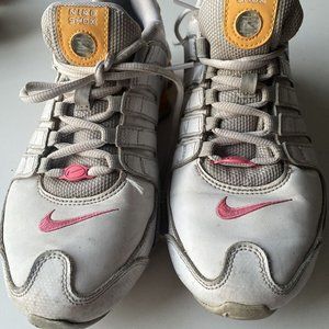 Nike Shox Pink and Yellow Orange White, Womens 10